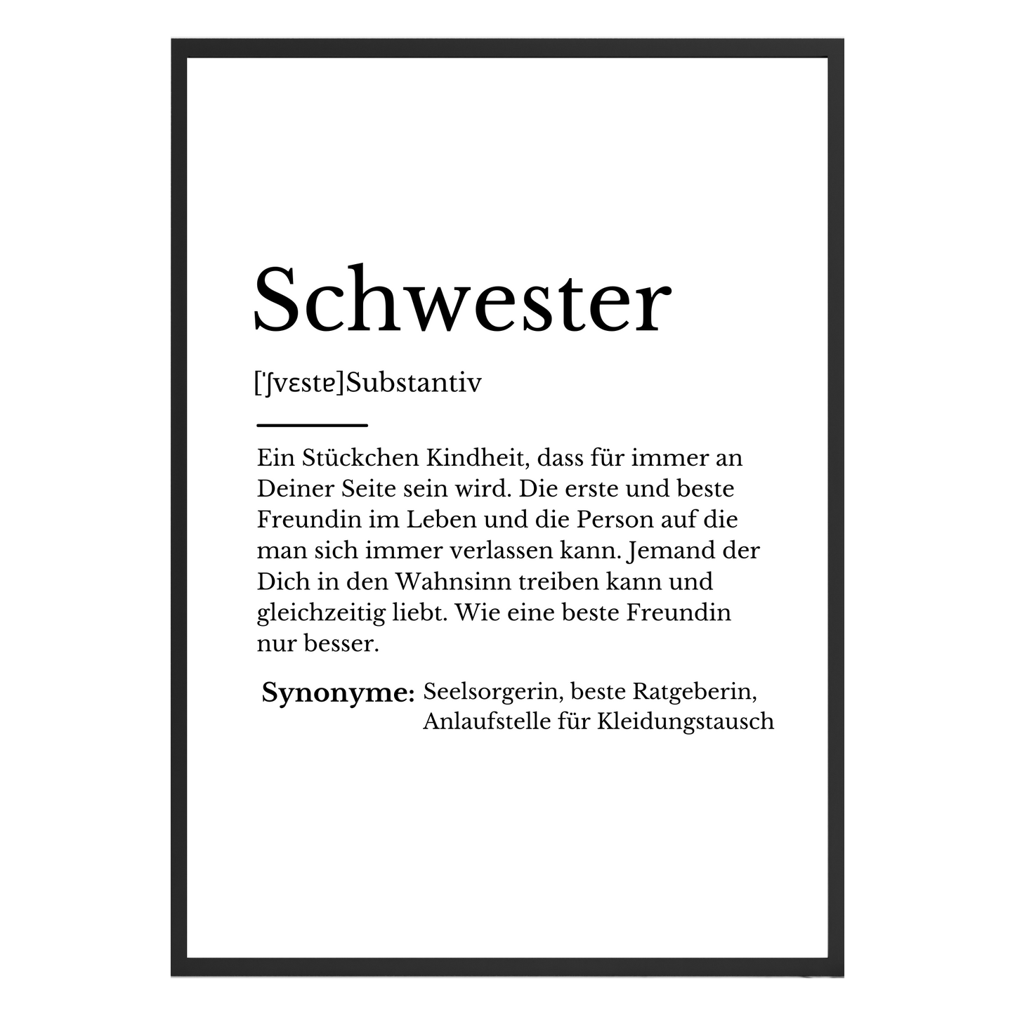 Schwester Definitions Poster