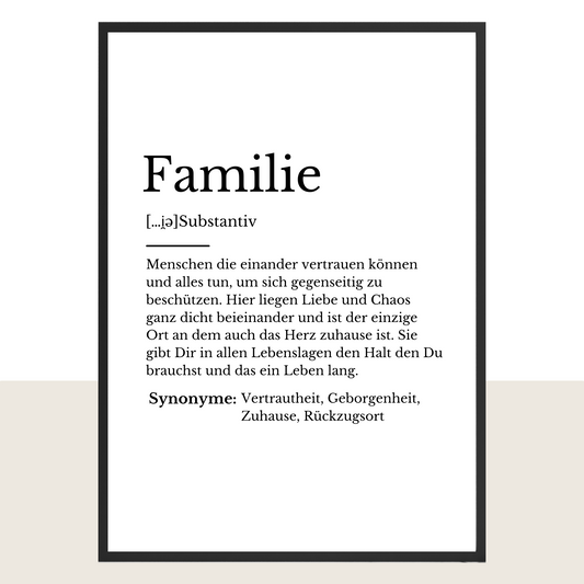 Familie Definitions Poster