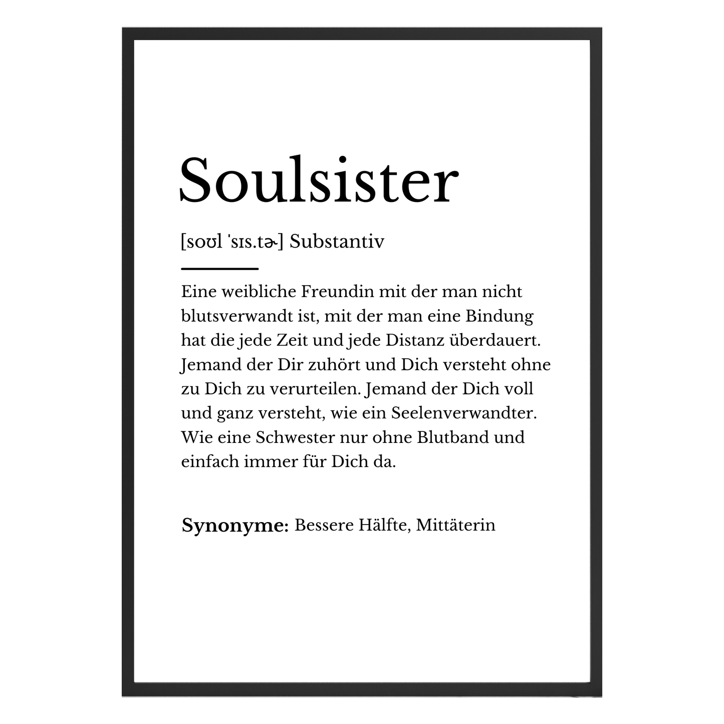 Soulsister Definitions Poster