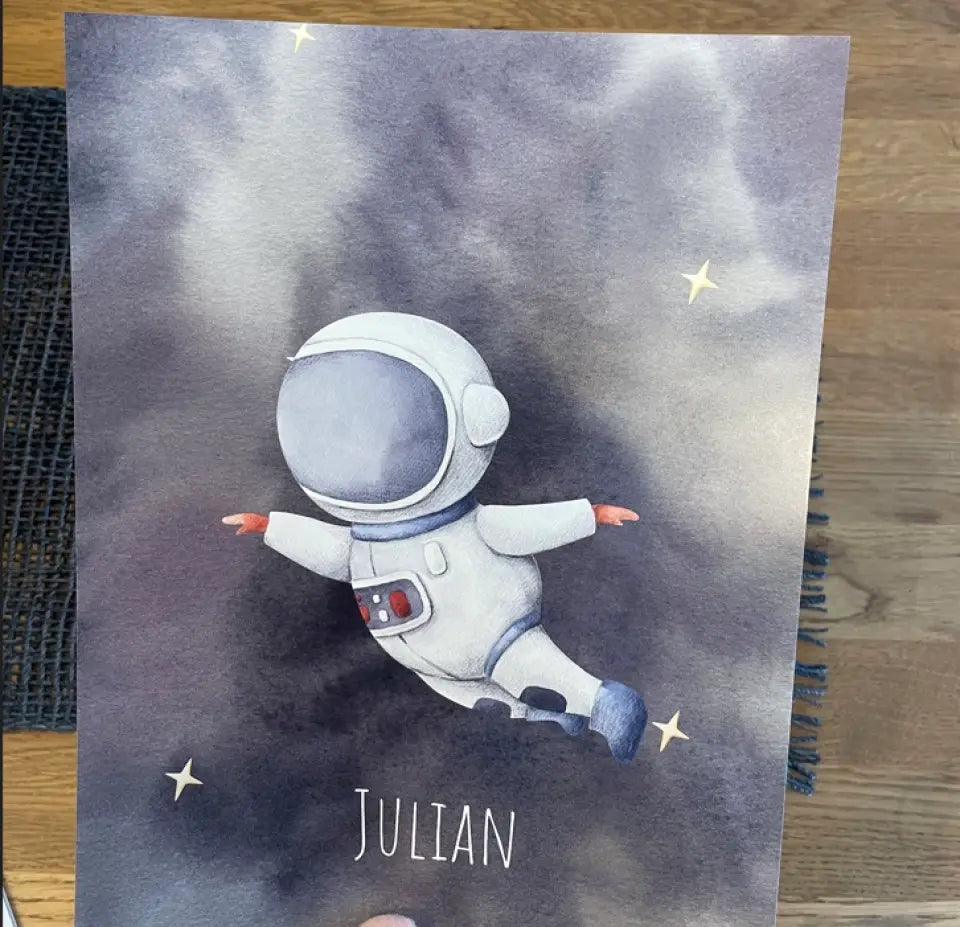 Astronauten Poster zum Geburtstag fürs Kinderzimmer mit Namen