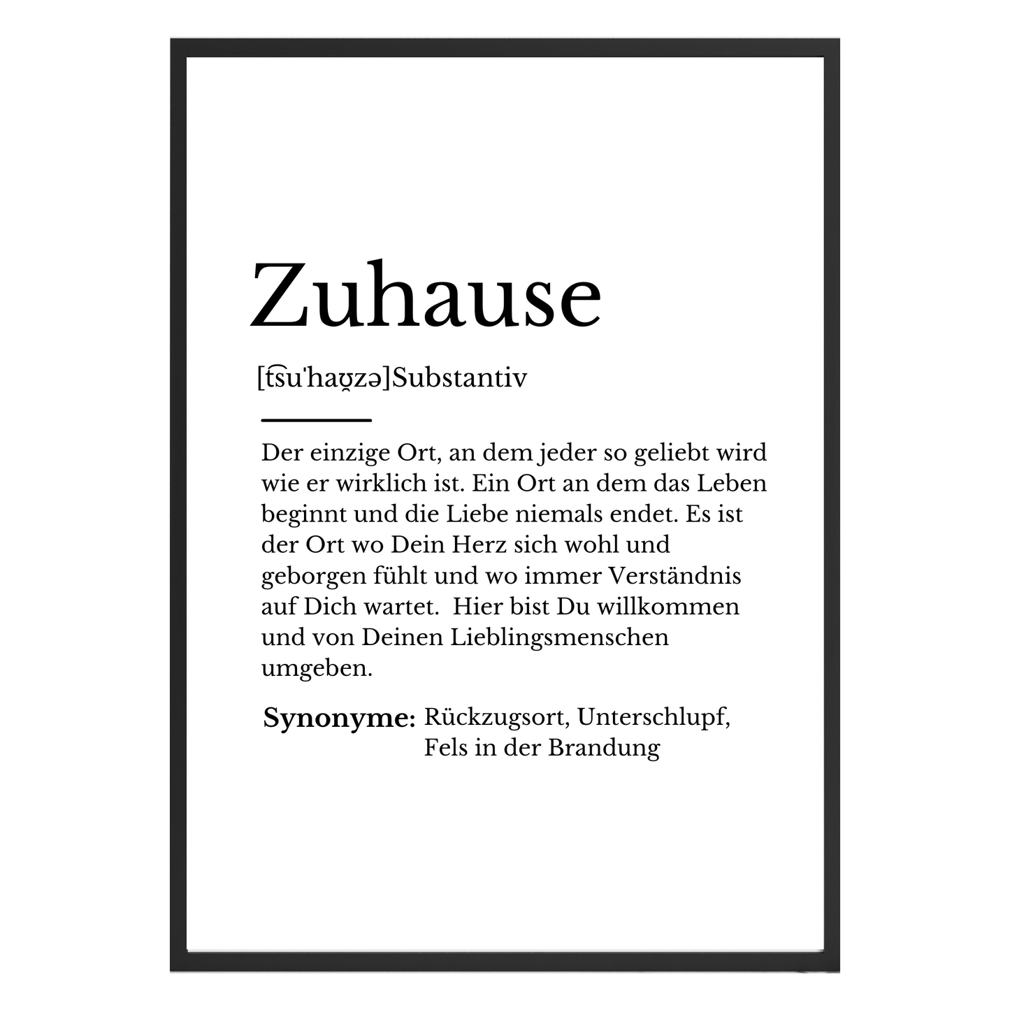 Zuhause Definitions Poster