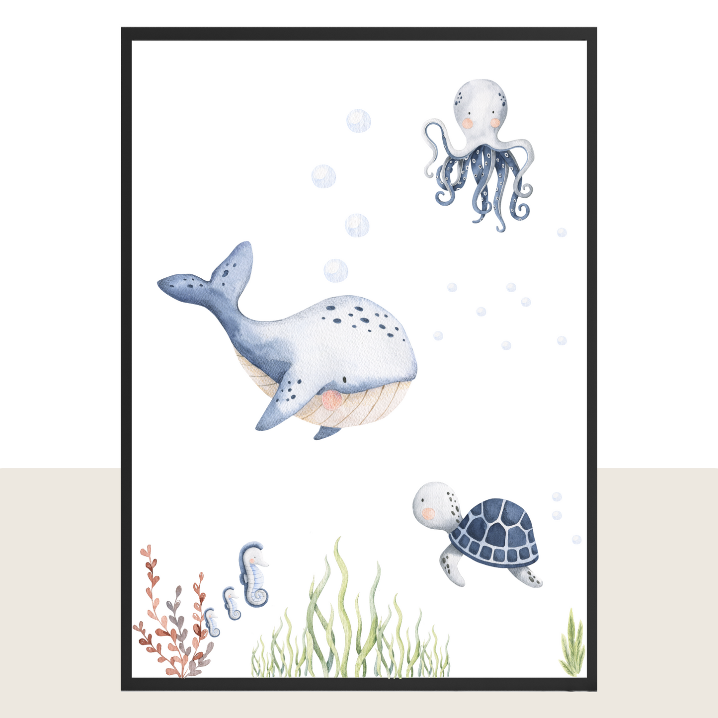 Poster mit Meerestieren